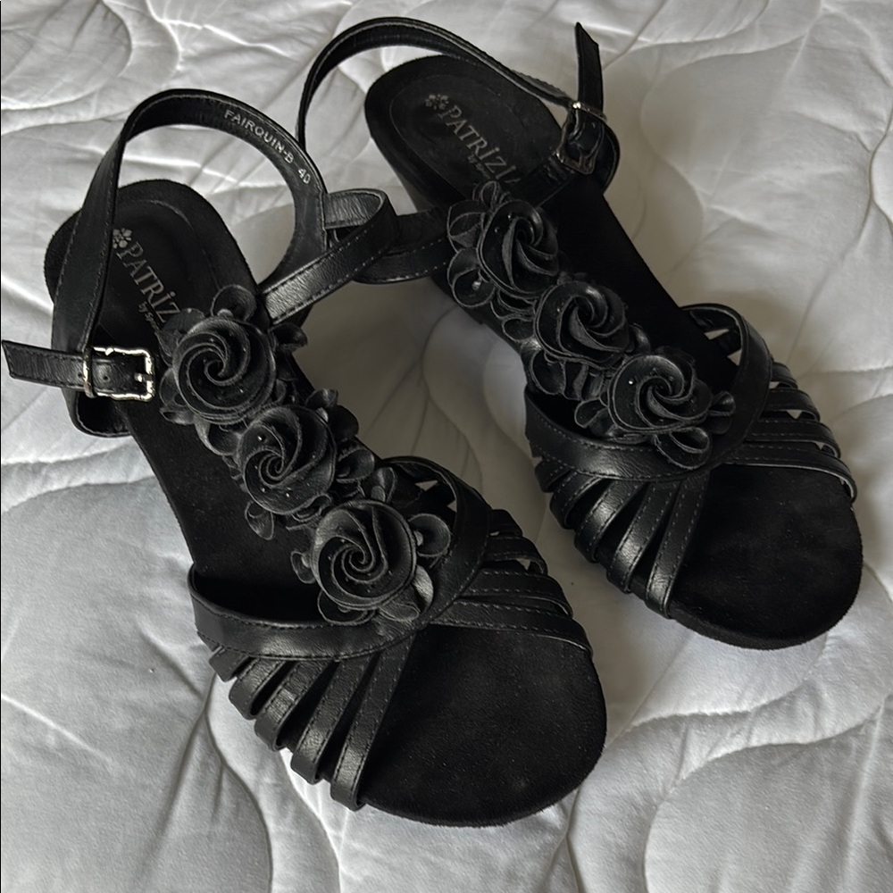 Patricia by Spring Step Black Sandals-40